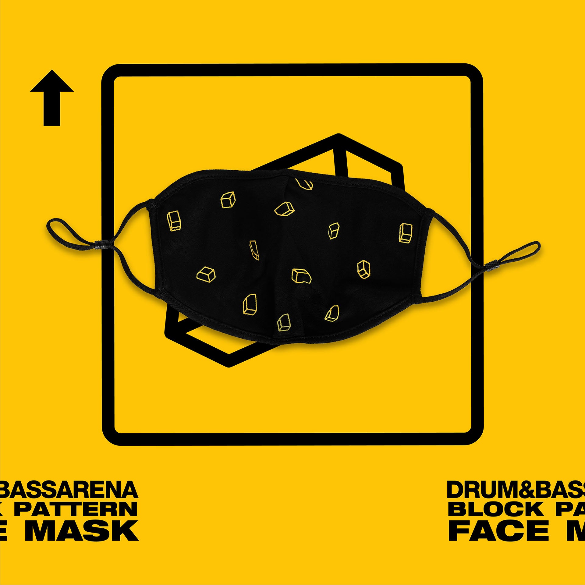 Gesichtsmaske mit Blockmuster